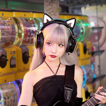 SOMIC GS510 Cat Ear Design USB+3.5mm Wired Over-Ear E-sports Headphone Music Gaming Headset with LED Light