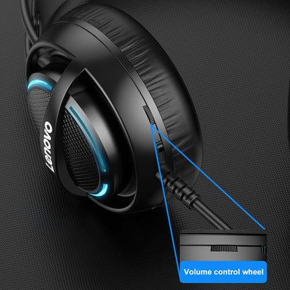 LENOVO G30 USB 7.1 Channel Stereo Wired Over-Ear Headphone Cool LED Light Professional Gaming Headset with Adjustable Microphone