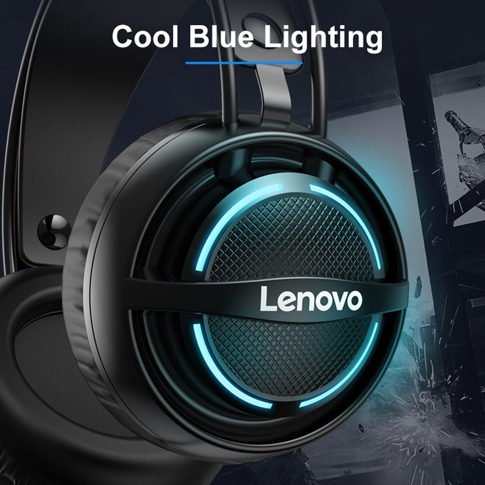 LENOVO G30 USB 7.1 Channel Stereo Wired Over-Ear Headphone Cool LED Light Professional Gaming Headset with Adjustable Microphone