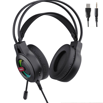 LENOVO G80 USB+3.5mm Wired Over-Ear E-sports Headphone RGB LED Light Gaming Headset with Noise Reduction Microphone