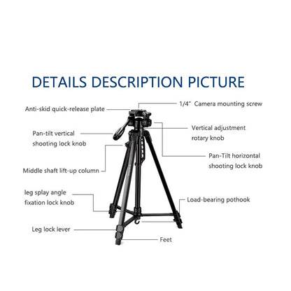 DIGIPOD TR462 62-Inch Extendable Aluminum Alloy Bracket DV Camera Holder Stand Tripod with Gimbal