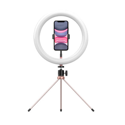 WONEW ZJ02 10” LED Ring Light with Tripod Stand Adjustable Desktop Beauty Ring Light with Tripod for Makeup/Live Stream/Photography