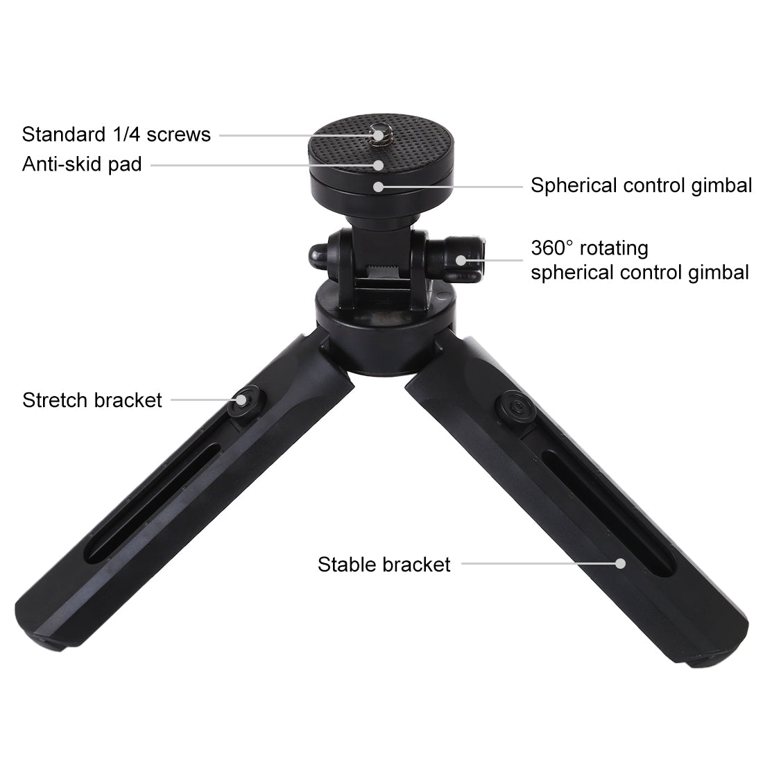 PULUZ PU409 Telescopic Adjustable Desktop Tripod Bracket