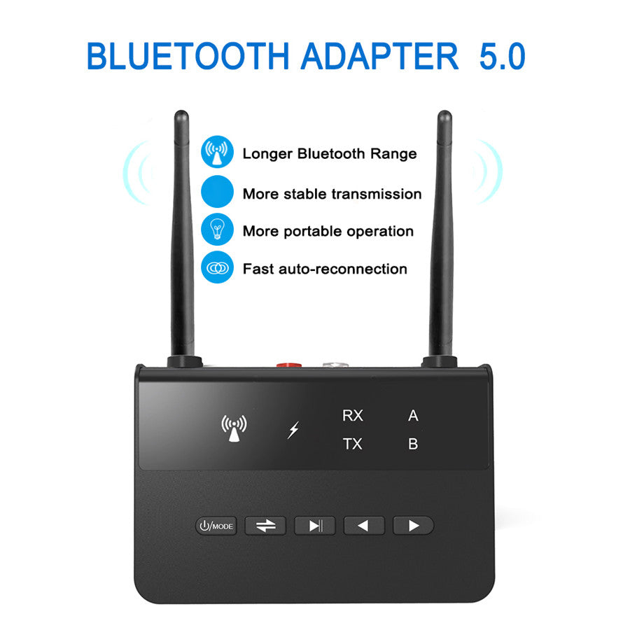 WB2 Wireless Receiver Transmitter 2 in 1 Bluetooth 5.0 Adapter with Dual Antenna for TV Speaker Phone Tablet PC