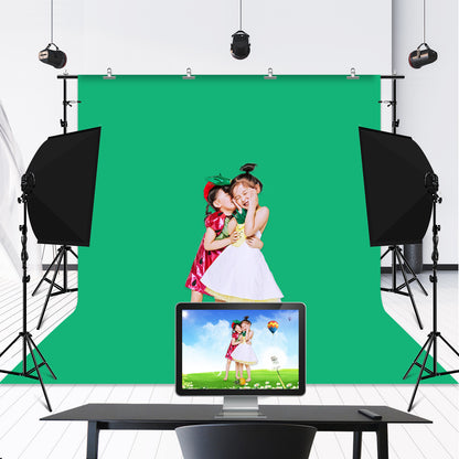 PULUZ PKT5205 Photo Studio 2x2.9m Photography Background Support Stand Backdrop Crossbar Bracket Kit with Red/Blue/Green Backdrops