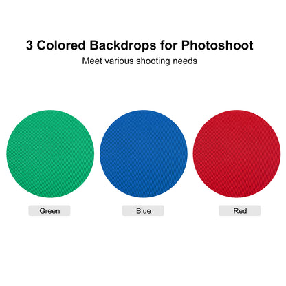 PULUZ PKT5204 2x2m Photo Studio Background Support Stand Backdrop Crossbar Bracket Kit with Red/Blue/Green Backdrops