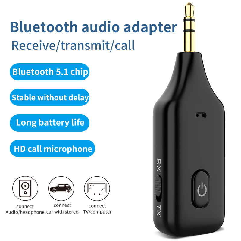 A60 3-in-1 Bluetooth 5.1 Audio Receiver Transmitter Calling 3.5mm Aux Stereo Music Wireless Adapter