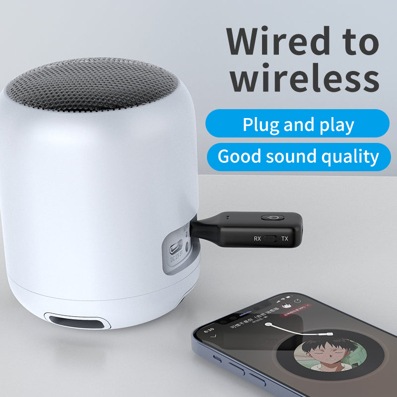 A60 3-in-1 Bluetooth 5.1 Audio Receiver Transmitter Calling 3.5mm Aux Stereo Music Wireless Adapter