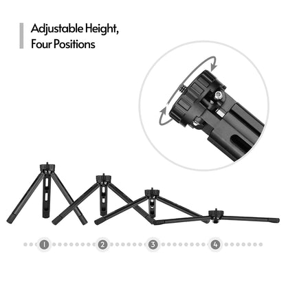 Aluminum Alloy Mini Tripod with 1/4 Thread Hole and 2 Expansion Slots for Camera Smartphone Holder Fill Light Stabilizer