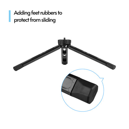 Aluminum Alloy Mini Tripod with 1/4 Thread Hole and 2 Expansion Slots for Camera Smartphone Holder Fill Light Stabilizer