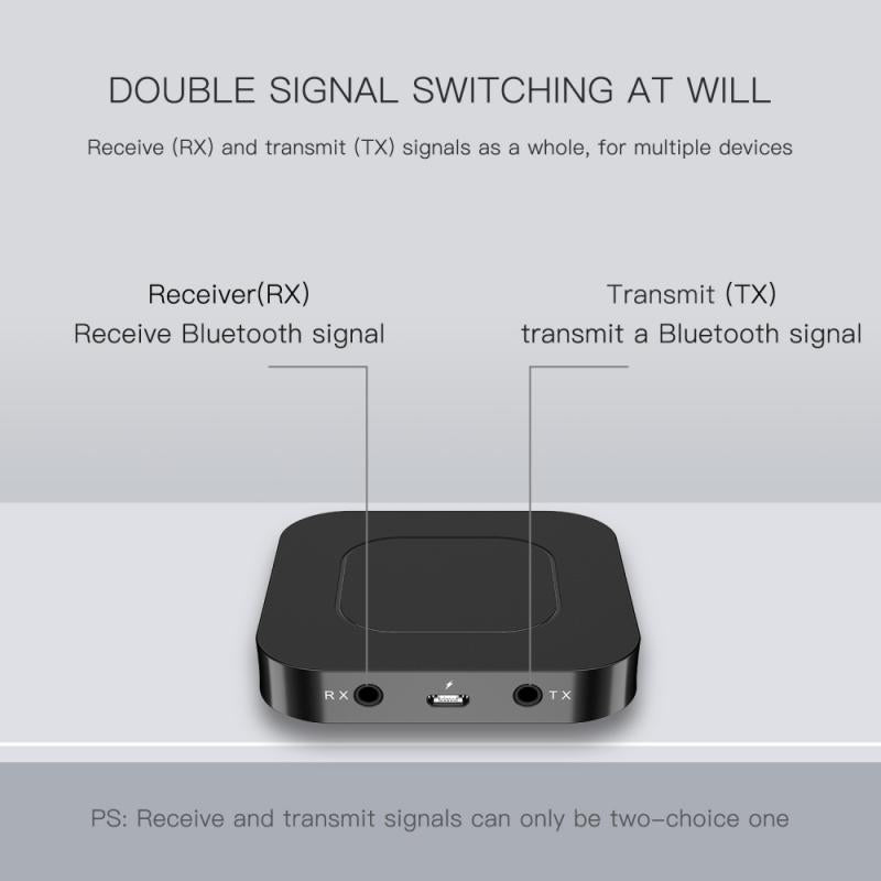 BT-13 2 in 1 Bluetooth 5.0 Audio Transmitter Receiver Lightweight Wireless Adapter for Computers/Laptops/Earphones/Smart Phones/MP3/CD Players