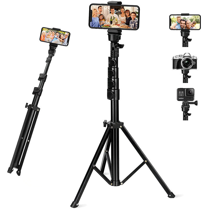 1.6m Telescopic Handheld Phone Camera Holder Selfie Stick Tripod Video Recording Live Streaming Bracket