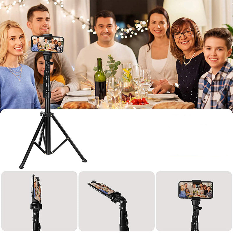 1.6m Telescopic Handheld Phone Camera Holder Selfie Stick Tripod Video Recording Live Streaming Bracket