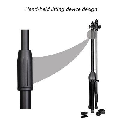 ML03 131cm Expandable Adjustable Boom Height Microphone Stand Tripod Holder with 2 Mic Clips