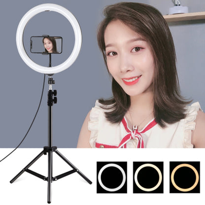 PULUZ 11.8 inch 30cm USB 3 Modes Dimmable LED Ring Vlogging Video Light Live Broadcast Kits with Tripod Stand and Phone Clamp