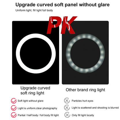 PULUZ PKT3071B 10.2-inch 26cm USB Dimmable LED Ring Lights Vlogging Selfie Photography Video Fill Light with Tripod Mount