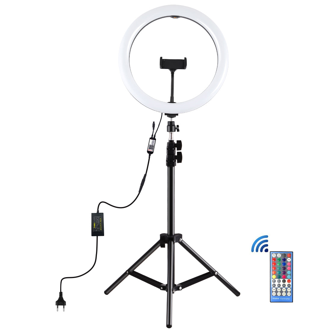 PULUZ PKT3050 12-inch RGB Light 1.1m Tripod Mount Dimmable Selfie Photography Video LED Ring Lights Live Broadcast Kits