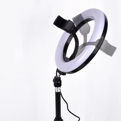 8-inch Dimmable LED Ring Light Fill Light with Round Base Stand and Phone Clamp