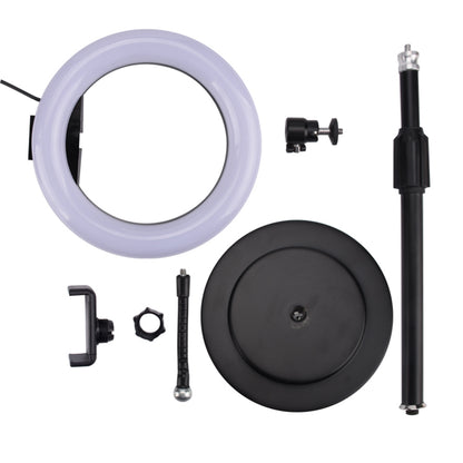 8-inch Dimmable LED Ring Light Fill Light with Round Base Stand and Phone Clamp