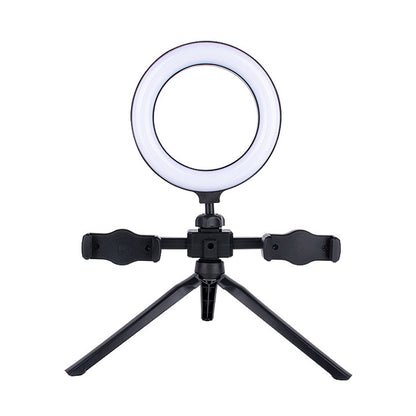 10 inch USB Ring Light Video Recording Live Streaming Fill Light with Tripod Dual Phone Clip