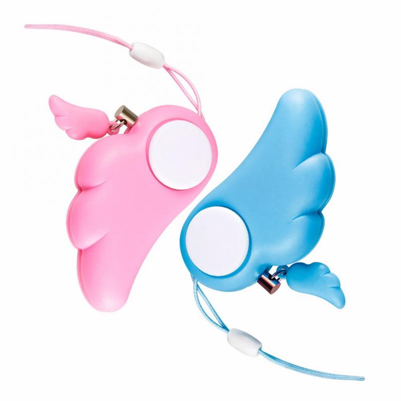 Angel Wing Design Personal Protection Girl Women Security Alarm Device 90dB Loud Sound Self Defense Supplies Emergency Alarm