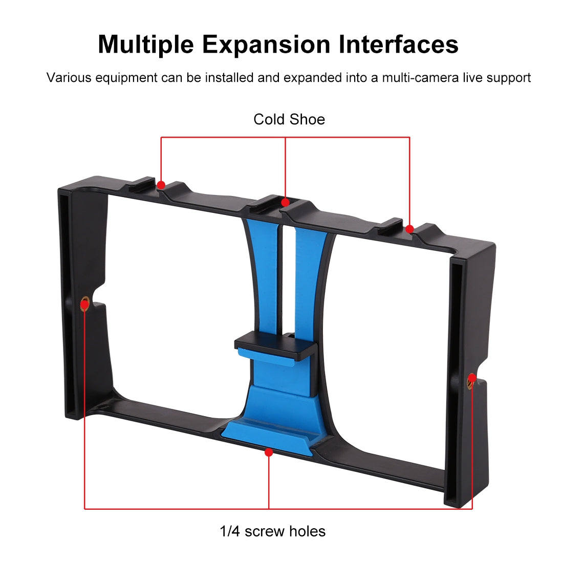 PULUZ PKT3026 Handheld Cage Rig Kit Cell Phone Ring Fill Light with Adapter for Photography Live Streaming