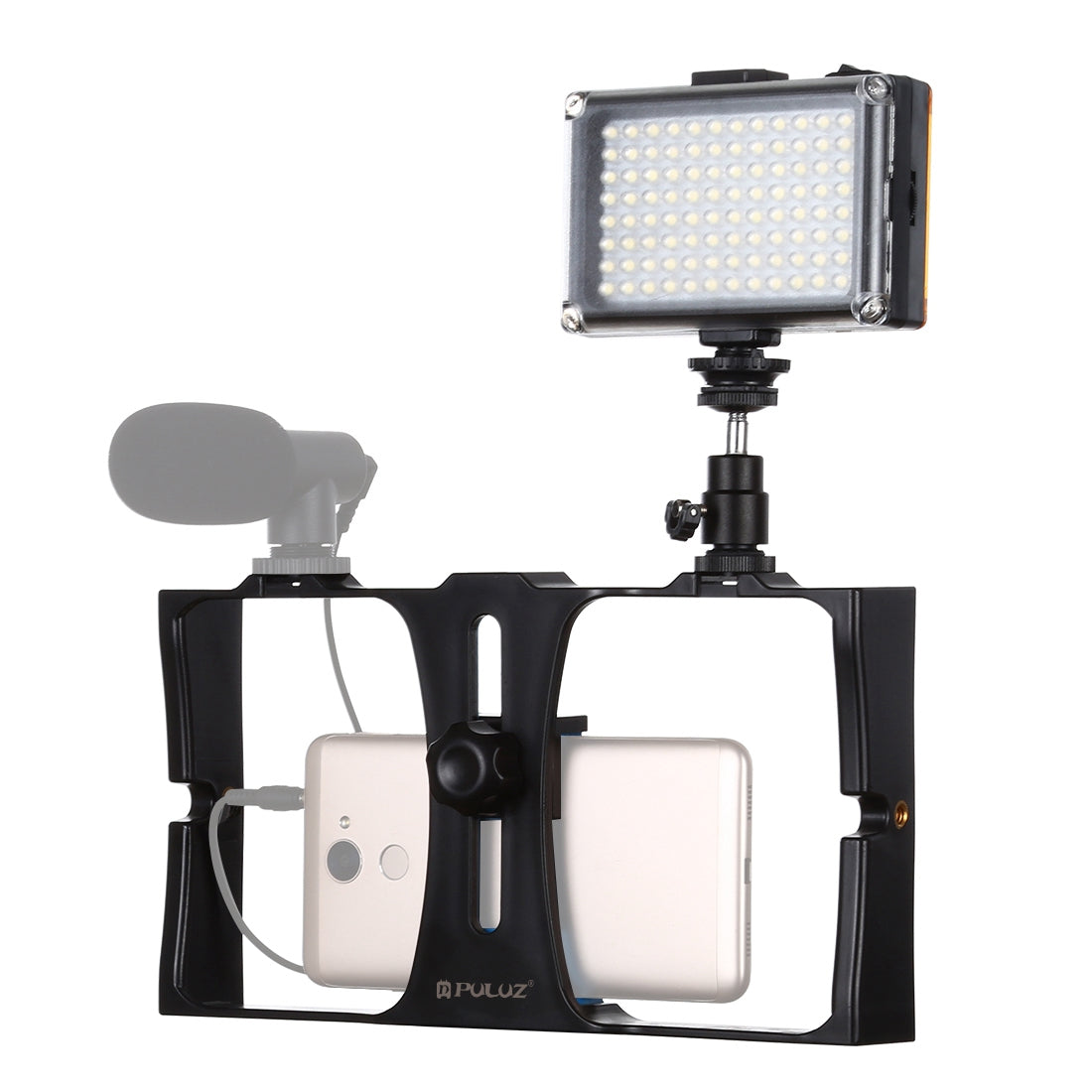 PULUZ PKT3021 Handheld Cage Rig Set 96 LED Fill Light with 1/4 inch Screw Hole Cell Phone Photography Accessories