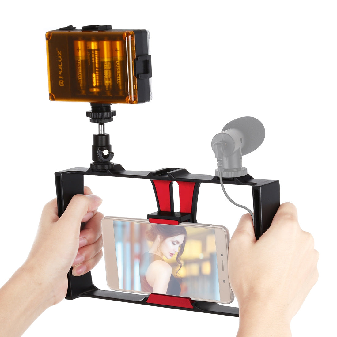 PULUZ PKT3021 Handheld Cage Rig Set 96 LED Fill Light with 1/4 inch Screw Hole Cell Phone Photography Accessories