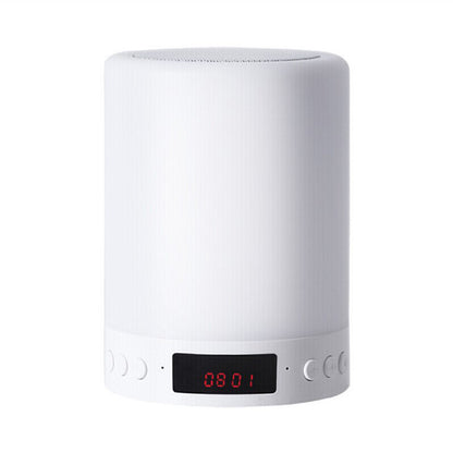 S66 Touch Control Wireless Cylinder Colorful Night Light Bluetooth Speaker Alarm Clock Desk Decoration