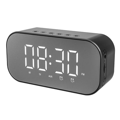 YAYUSI S5 Creative Alarm Clock FM Radio Wireless Bluetooth Speaker Mirror Surface Temperature Display Digital Clock