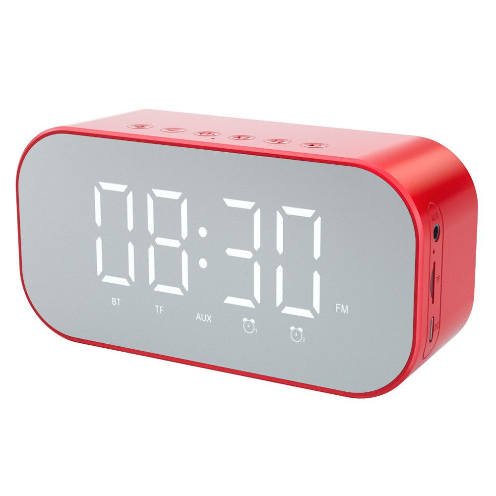 YAYUSI S5 Creative Alarm Clock FM Radio Wireless Bluetooth Speaker Mirror Surface Temperature Display Digital Clock