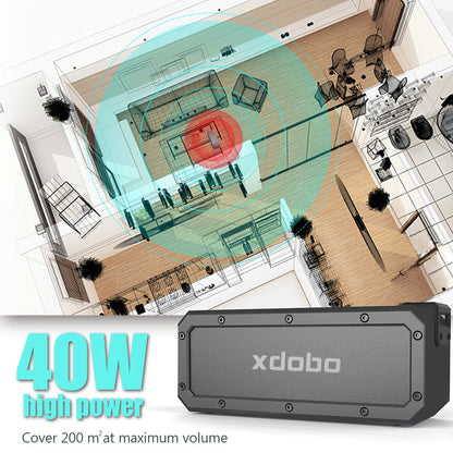 XDOBO X3 Pro Bluetooth Speaker Outdoor IPX7 Waterproof Portable 40W High Power Wireless Speaker Support TF Card