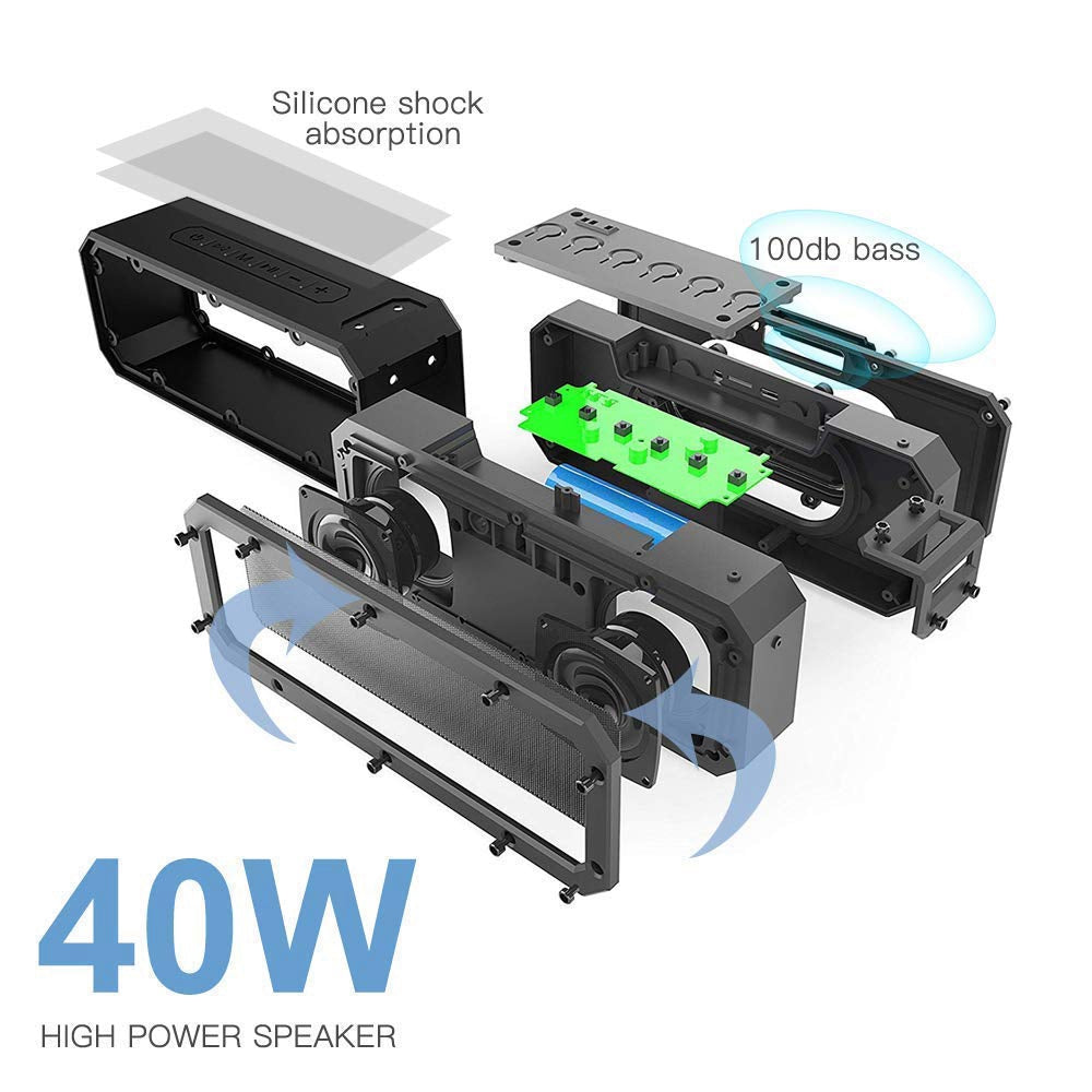 XDOBO X3 Pro Bluetooth Speaker Outdoor IPX7 Waterproof Portable 40W High Power Wireless Speaker Support TF Card