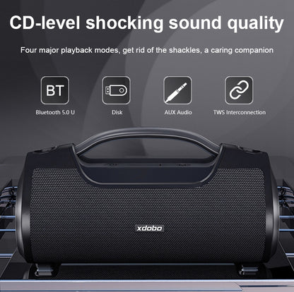 XDOBO Storm 1988 IPX6 Waterproof Portable Bluetooth 5.0 Speaker 7200mAh Power Bank 60W Great Power Subwoofer for Travel Outdoors Home Party