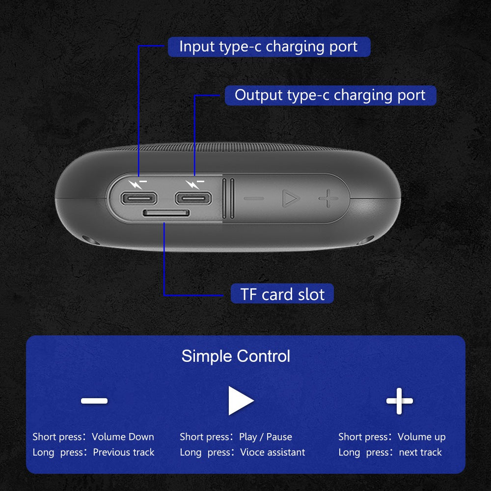 XDOBO Queen 1996 Portable Mini Wireless Bluetooth Speaker Waterproof Stereo Subwoofer with Power Bank Function