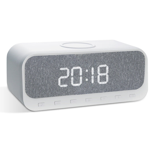 CYBORIS Bluetooth Speaker 15W Wireless Charger with LED Clock Alarm Function FM Radio Subwoofer