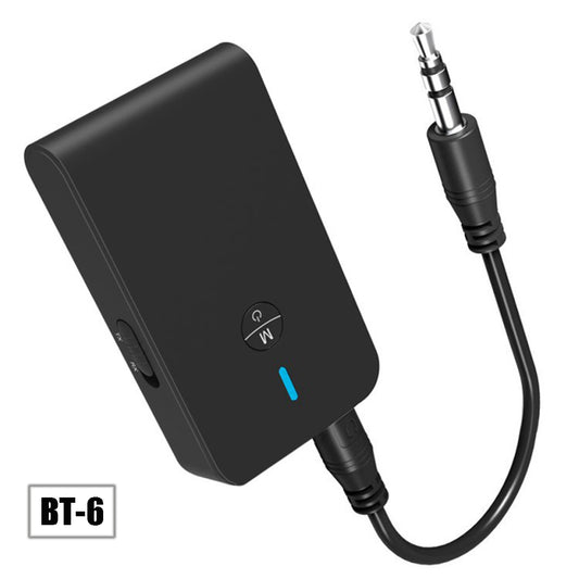 BT-6 2-in-1 Bluetooth Adapter Bluetooth 5.0 Transmitter Receiver TX/RX with 3.5mm Stereo Interface