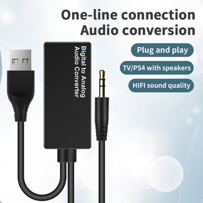 D15 Audio Converter Adapter Cable Coaxial/Optical Fiber/3.5mm/USB Interface DAC