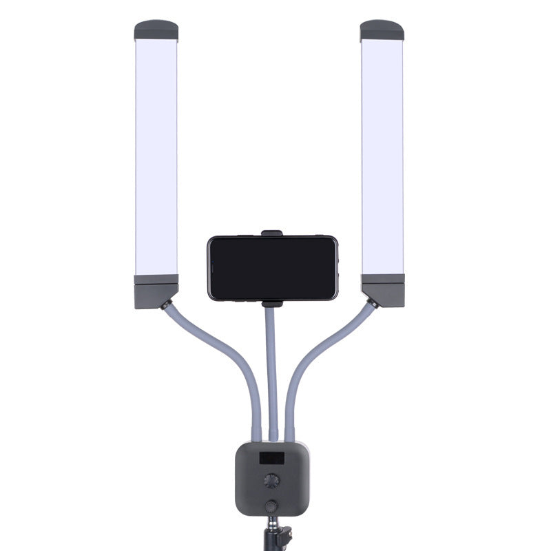 KN176 Double Arm 3000K-6000K LED Light Portable Camera Selfie Lighting Kit for Broadcasting, Filming, Photography - EU Plug