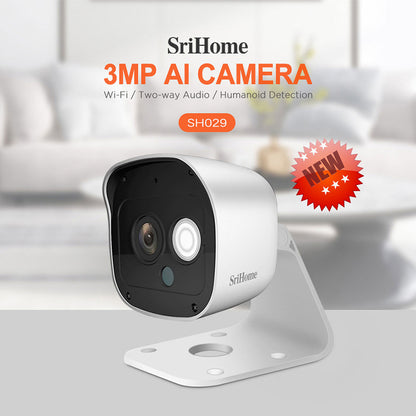 SRIHOME SH029 3MP WiFi IP Camera 1296P Indoor 3X Digital Zoom Night Color Wireless H.264 P2P Security CCTV Camera