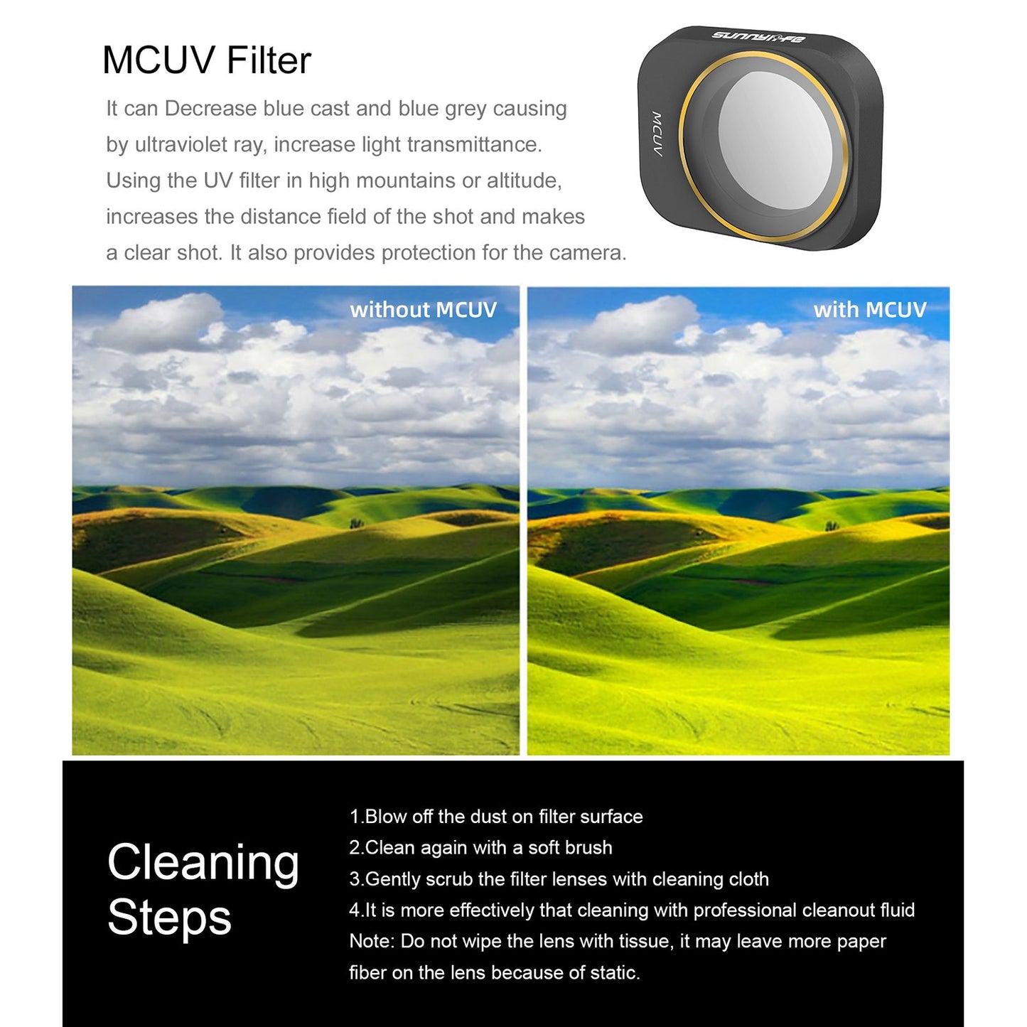 SUNNYLIFE MM3-FI411 For DJI Mini 3 Pro MCUV Optical Glass Lens Filter Camera Accessories