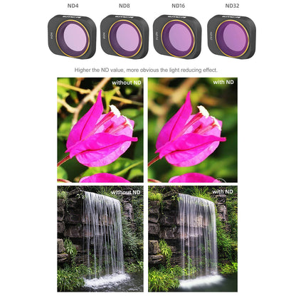 SUNNYLIFE MM3-FI417 For DJI Mini 3 Pro 4Pcs/Set Optical Glass ND Filter Drone Camera ND4+ND8+ND16+ND32 Lens Filters