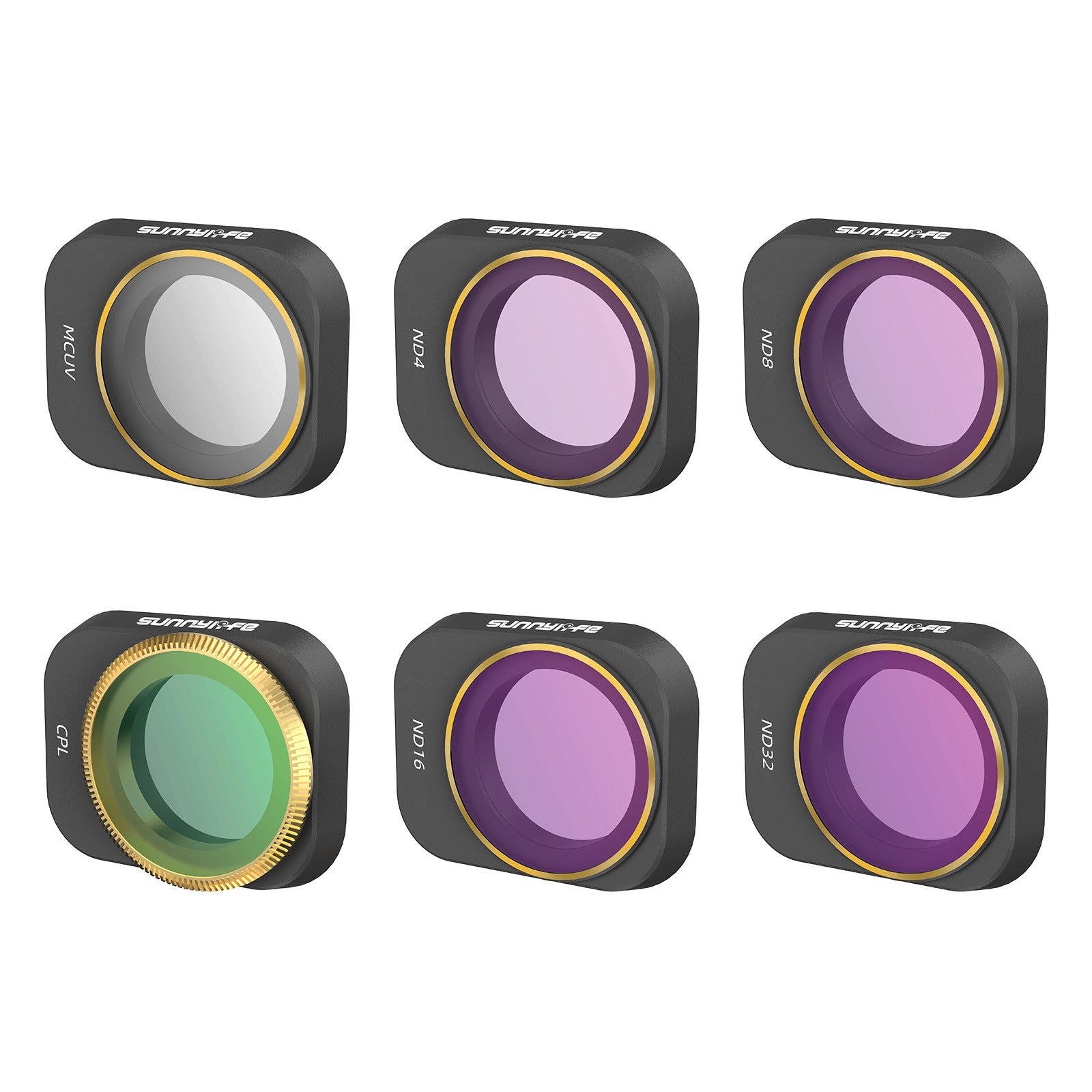 SUNNYLIFE MM3-FI419 For DJI Mini 3 Pro 6Pcs/Set MCUV+CPL+ND4+ND8+ND16+ND32 Filters HD Optical Glass Camera Lens Filters