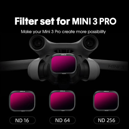 STARTRC 1110872 For DJI Mini 3 Pro 3Pcs/Set HD Optical Glass ND16/64/256 Camera Lens Filters