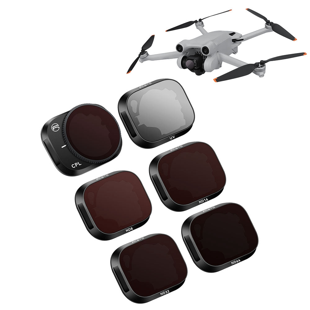 RCSTQ For DJI Mini 3 Pro 6Pcs/Set UV+CPL+ND8+ND16+ND32+ND64 Filters Aluminum Alloy + Optical Glass Camera Lens Filter