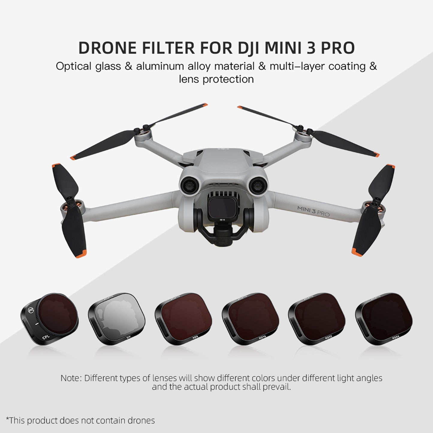 RCSTQ For DJI Mini 3 Pro 6Pcs/Set UV+CPL+ND8+ND16+ND32+ND64 Filters Aluminum Alloy + Optical Glass Camera Lens Filter