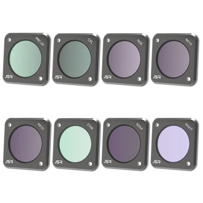 JUNESTAR JSR-1339-20 for DJI Action 2 8-in-1 Camera Lens Filter Set (Star, Night, CPL, ND8, ND16, ND32, ND64, MRC-UV)