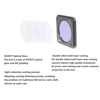 JUNESTAR JSR-1339-20 for DJI Action 2 8-in-1 Camera Lens Filter Set (Star, Night, CPL, ND8, ND16, ND32, ND64, MRC-UV)