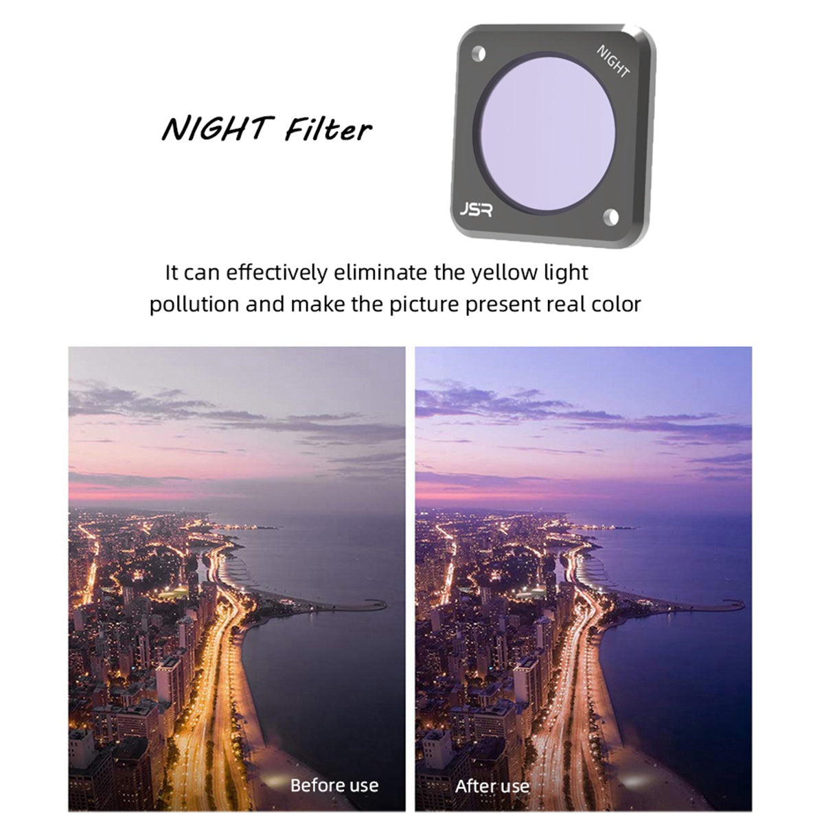 JUNESTAR JSR-1339-20 for DJI Action 2 8-in-1 Camera Lens Filter Set (Star, Night, CPL, ND8, ND16, ND32, ND64, MRC-UV)