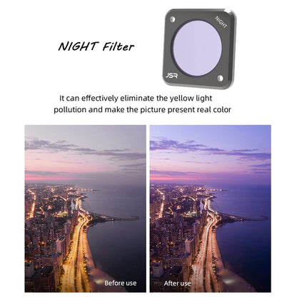 JUNESTAR JSR-1339-20 for DJI Action 2 8-in-1 Camera Lens Filter Set (Star, Night, CPL, ND8, ND16, ND32, ND64, MRC-UV)